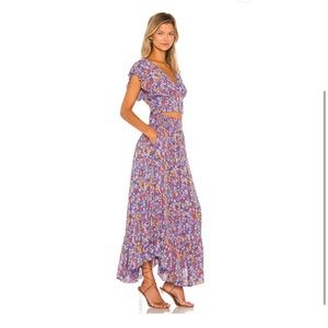 Free People Pretty Dayz maxi skirt set blue combo  Size S